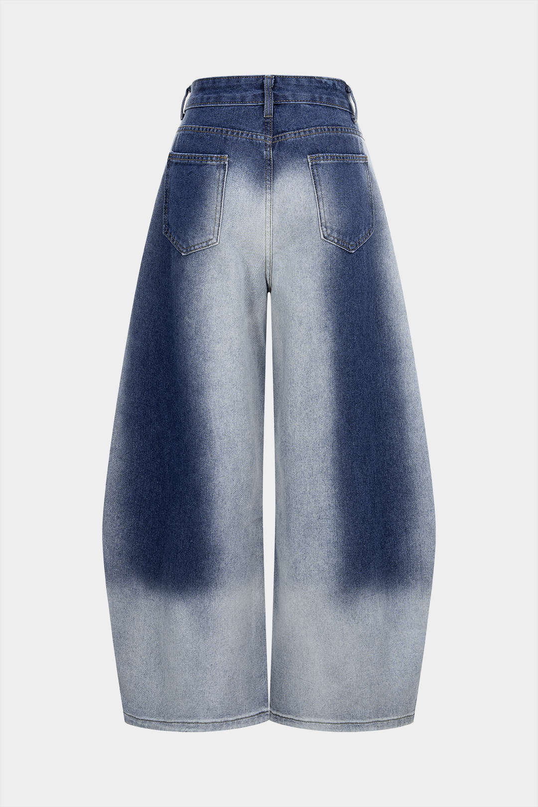 Denim Contrast Washed Wide Leg Jeans - Weenar