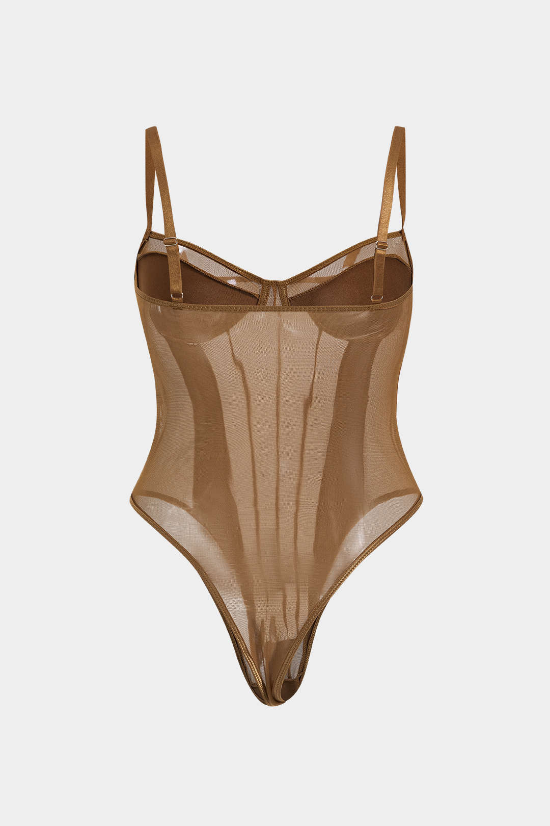 Plus Size Mesh Corset Slip Bodysuit - Weenar