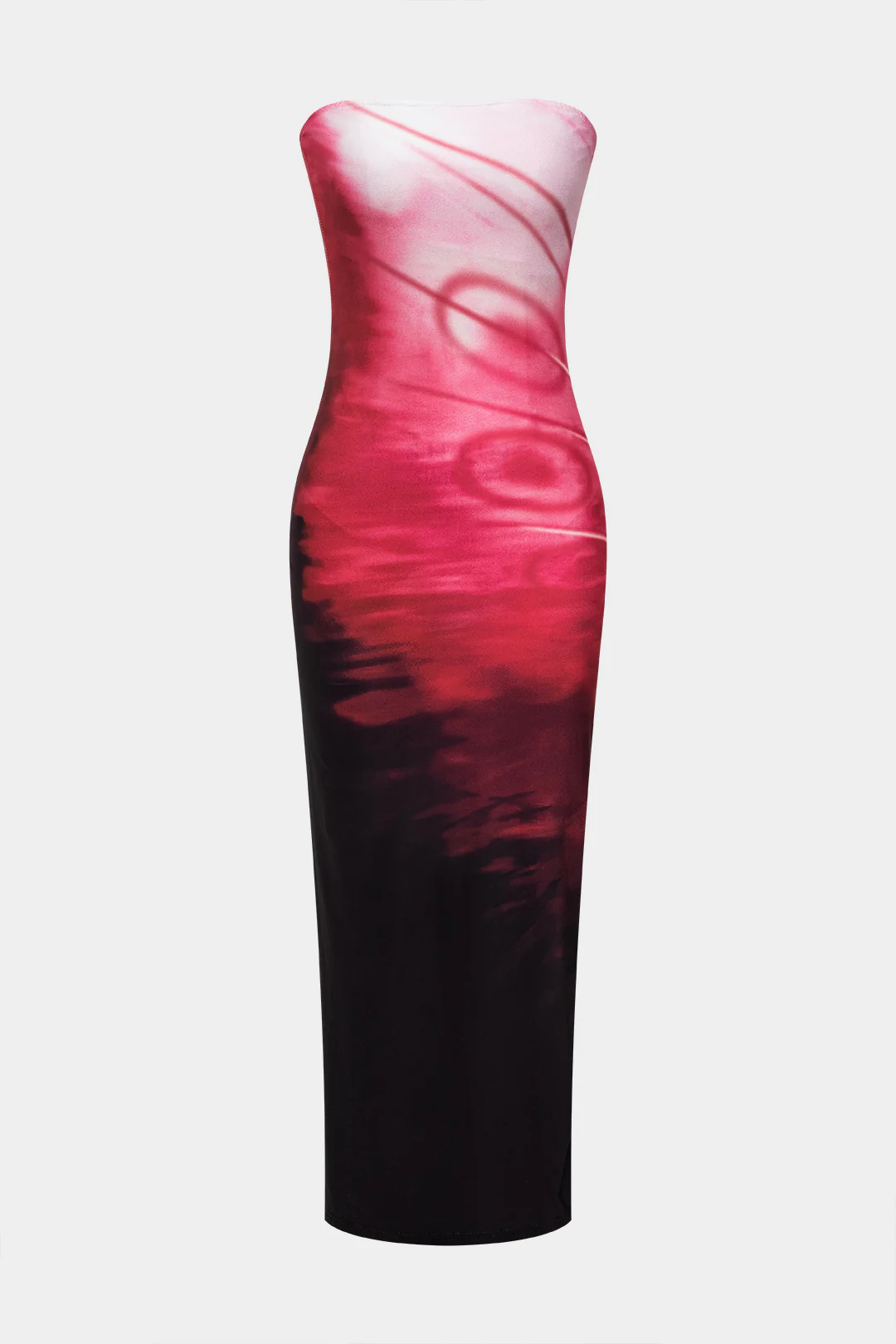 Ombre Print Slit Sleeveless Midi Dress - Weenar