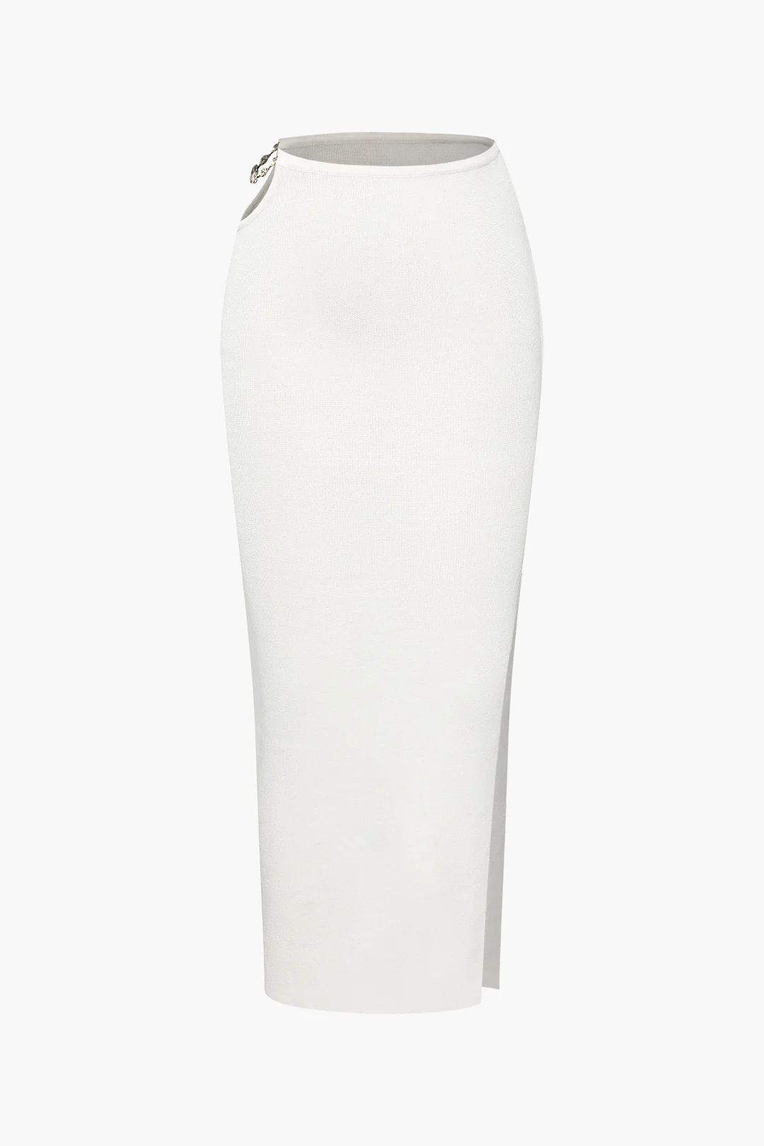 Knit Hollow Out Slit Skirt - Weenar