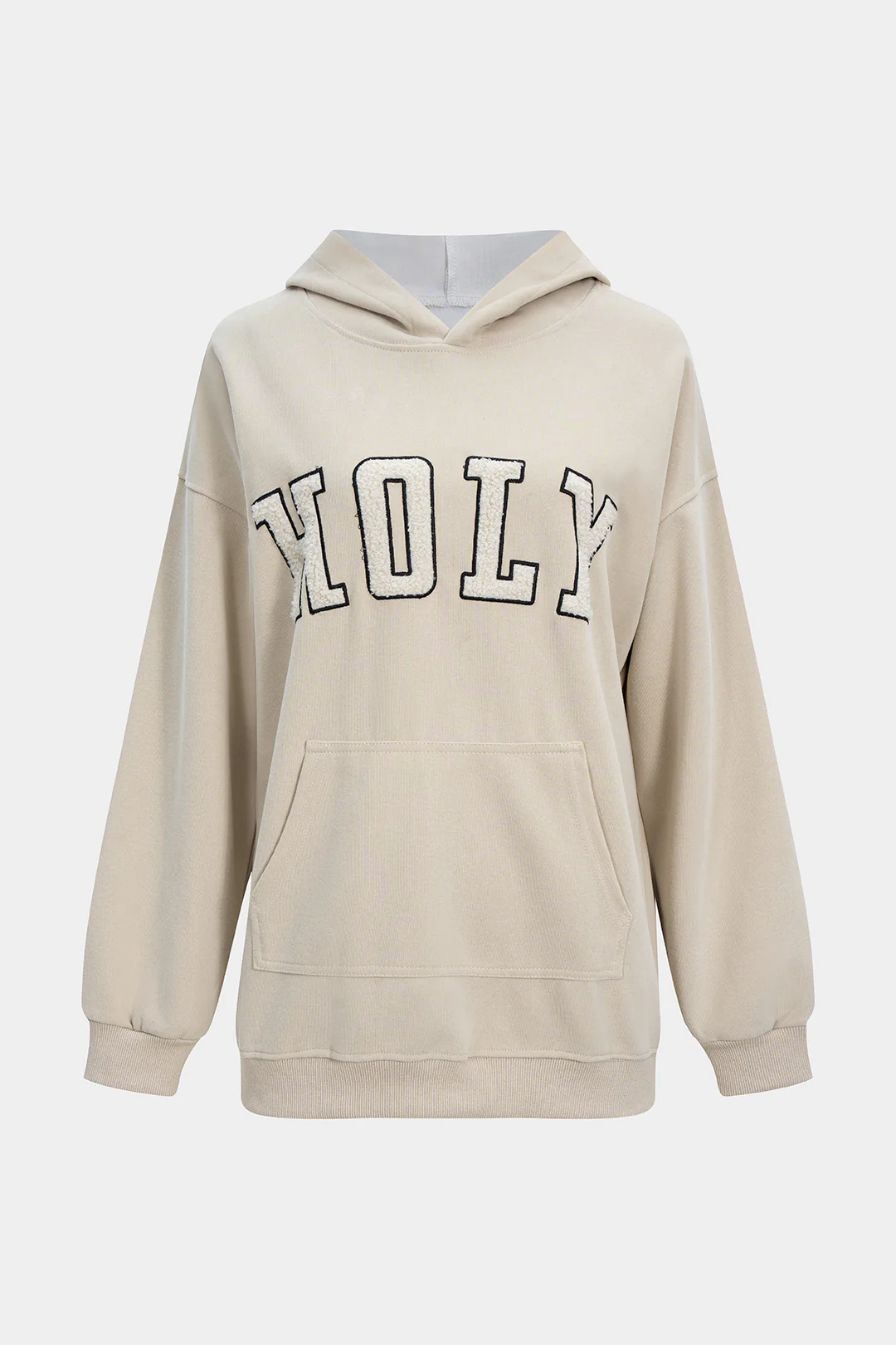 Letter Print Embroidery Hoodie - Weenar