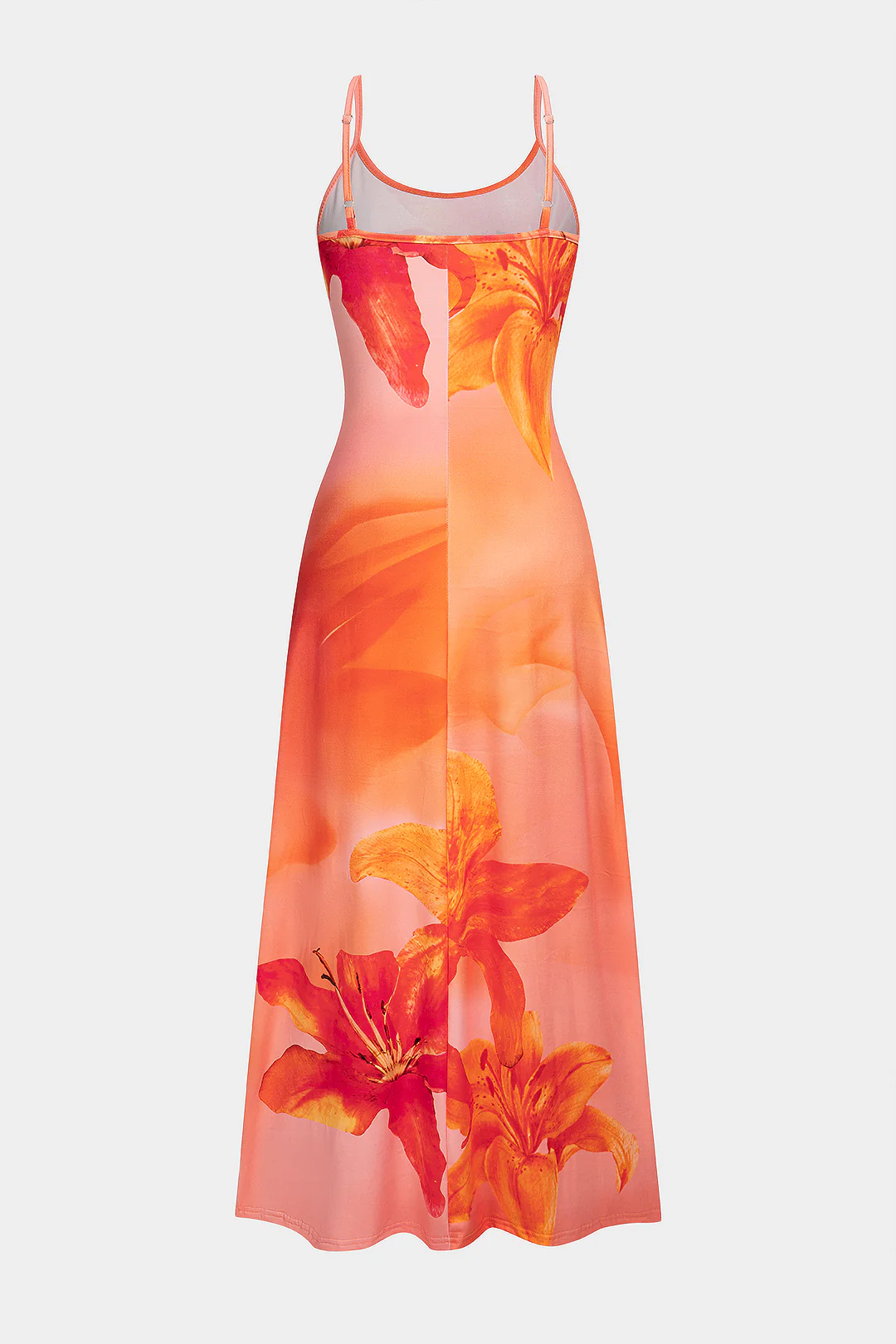 Floral Print Round Neck Sleeveless Maxi Dress - Weenar
