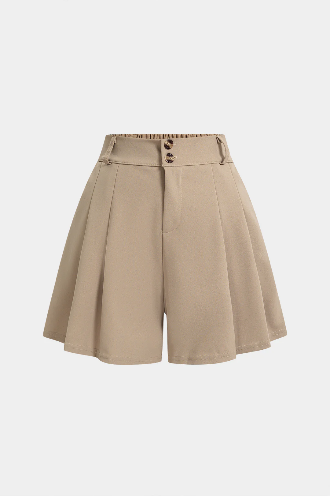 Pleated High Waist Shorts - Weenar