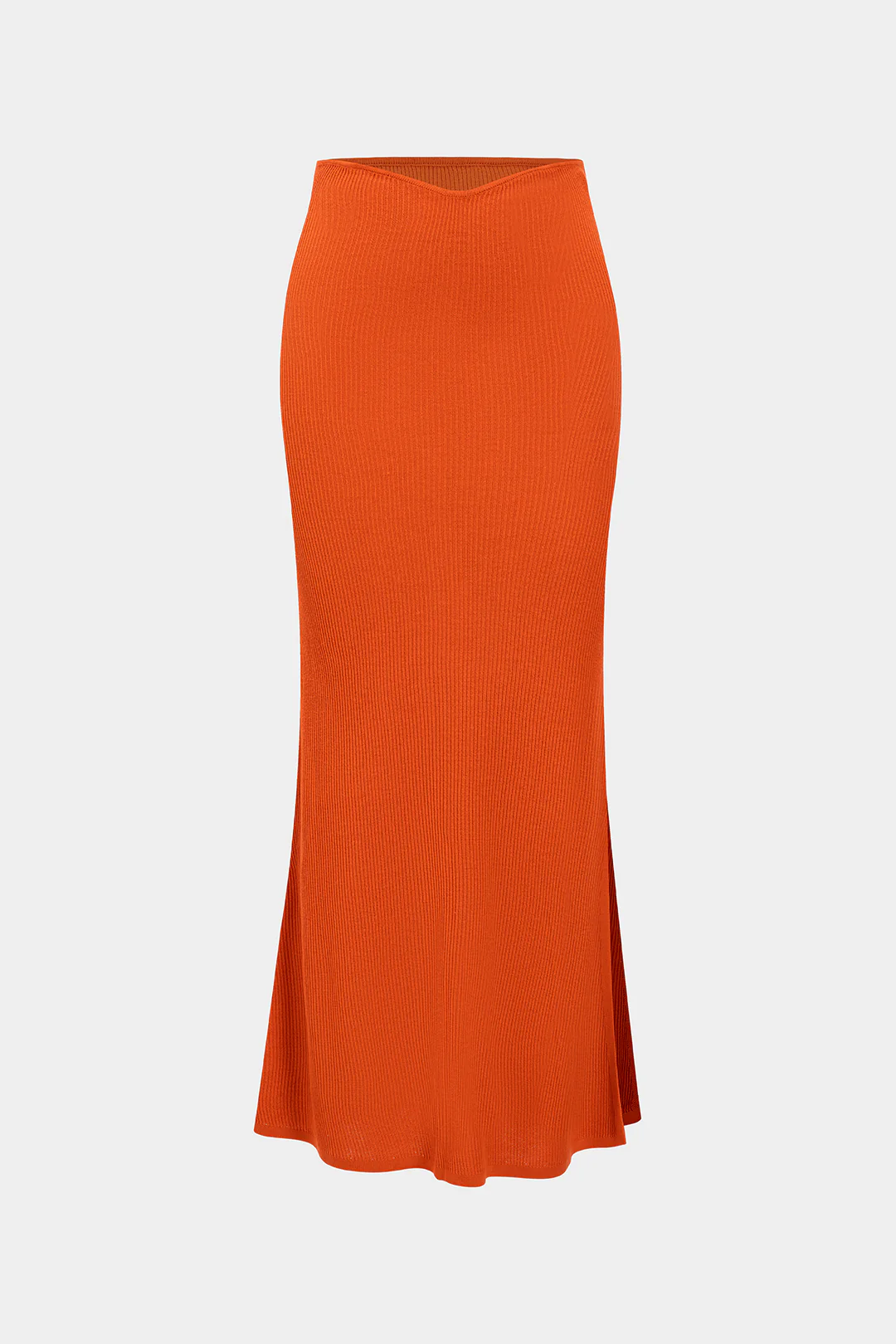 Solid Knit Slit Skirt - Weenar