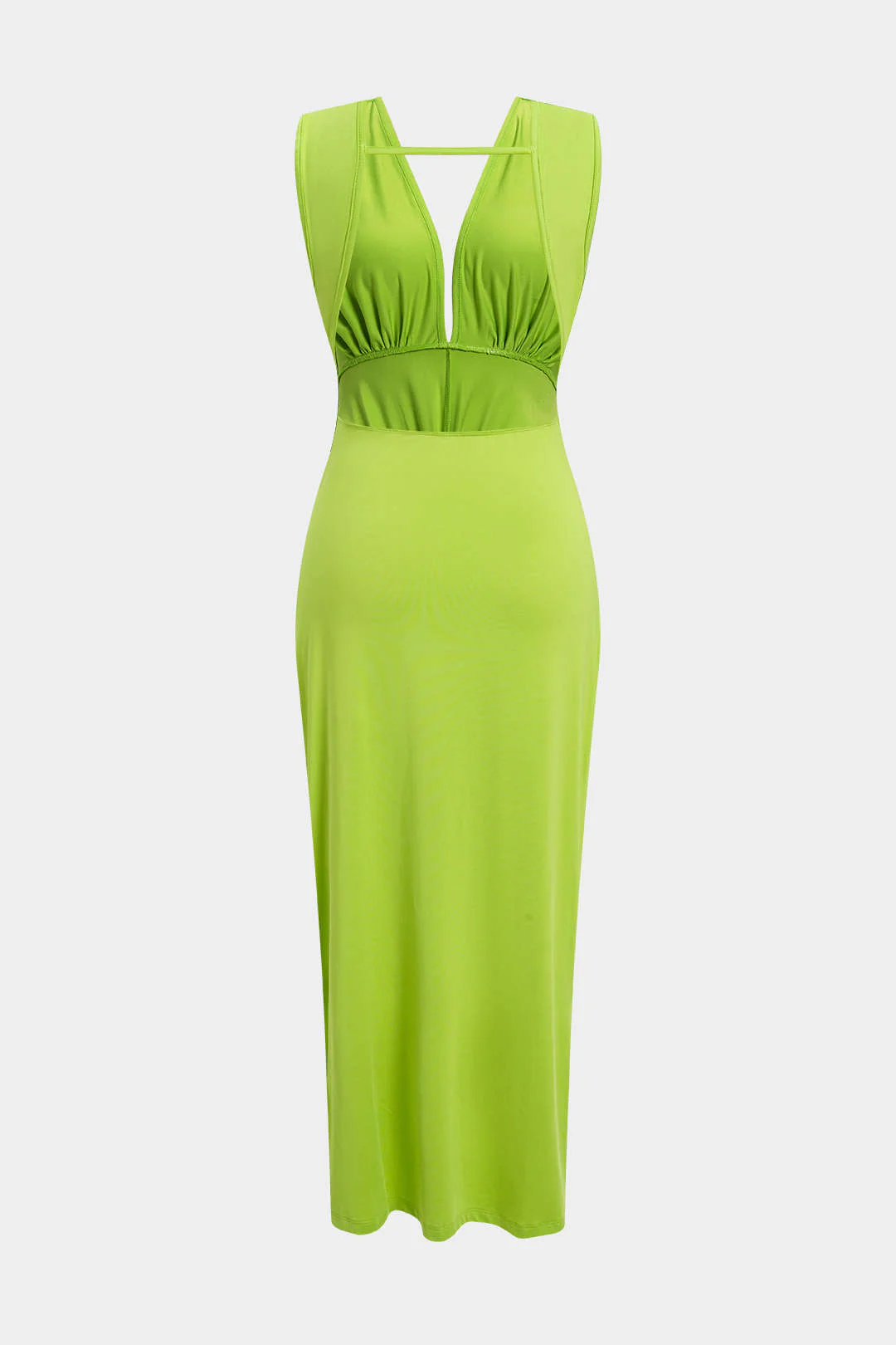 Ruched Twist Knot Backless Sleeveless Midi Dress - Weenar