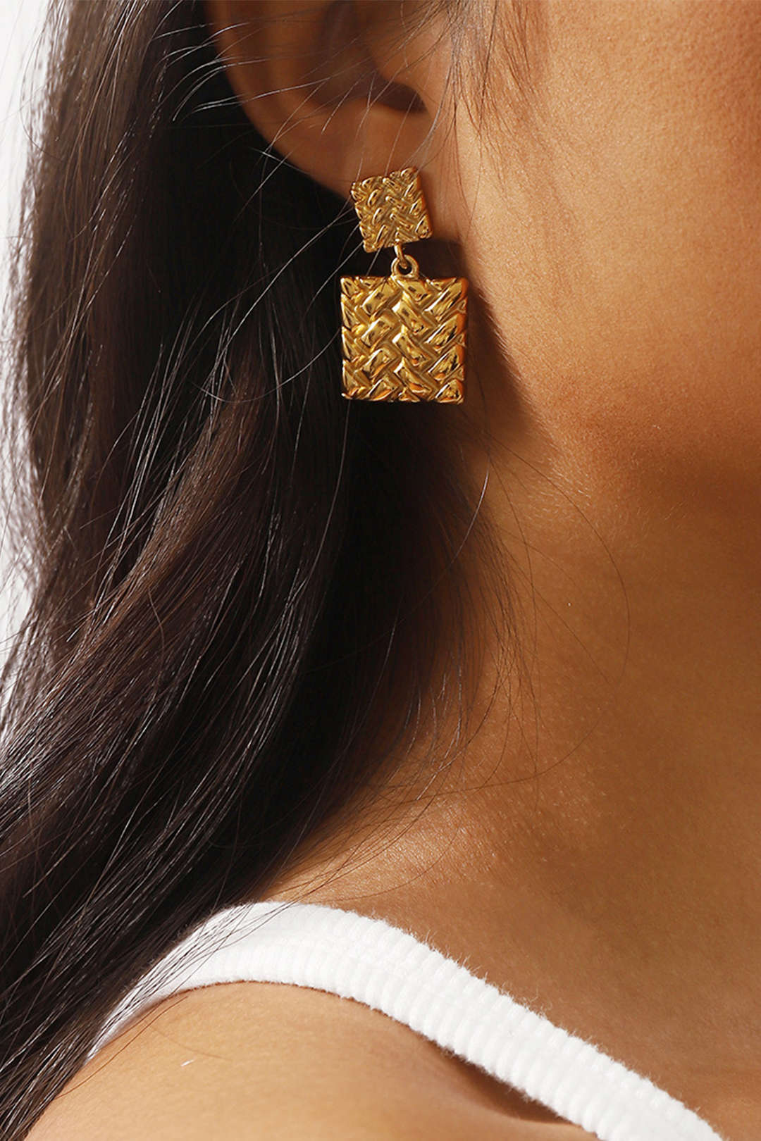 Metal Square Shape Earrings - Weenar