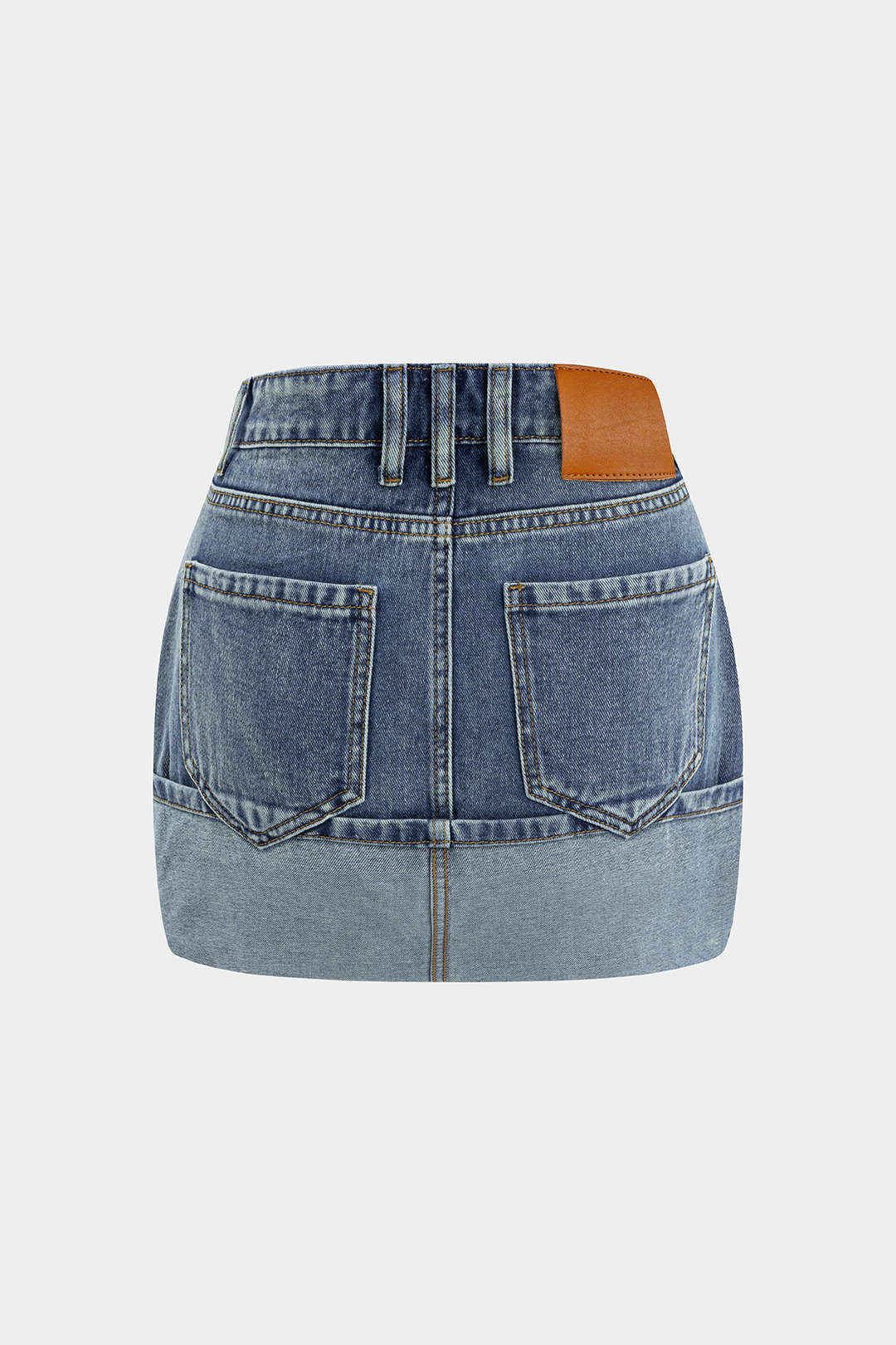 Denim Washed Pocket Skirt - Weenar