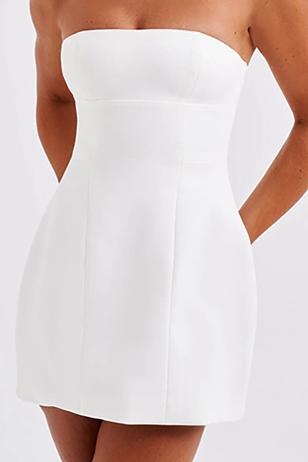 Solid Backless Sleeveless Mini Dress - Weenar