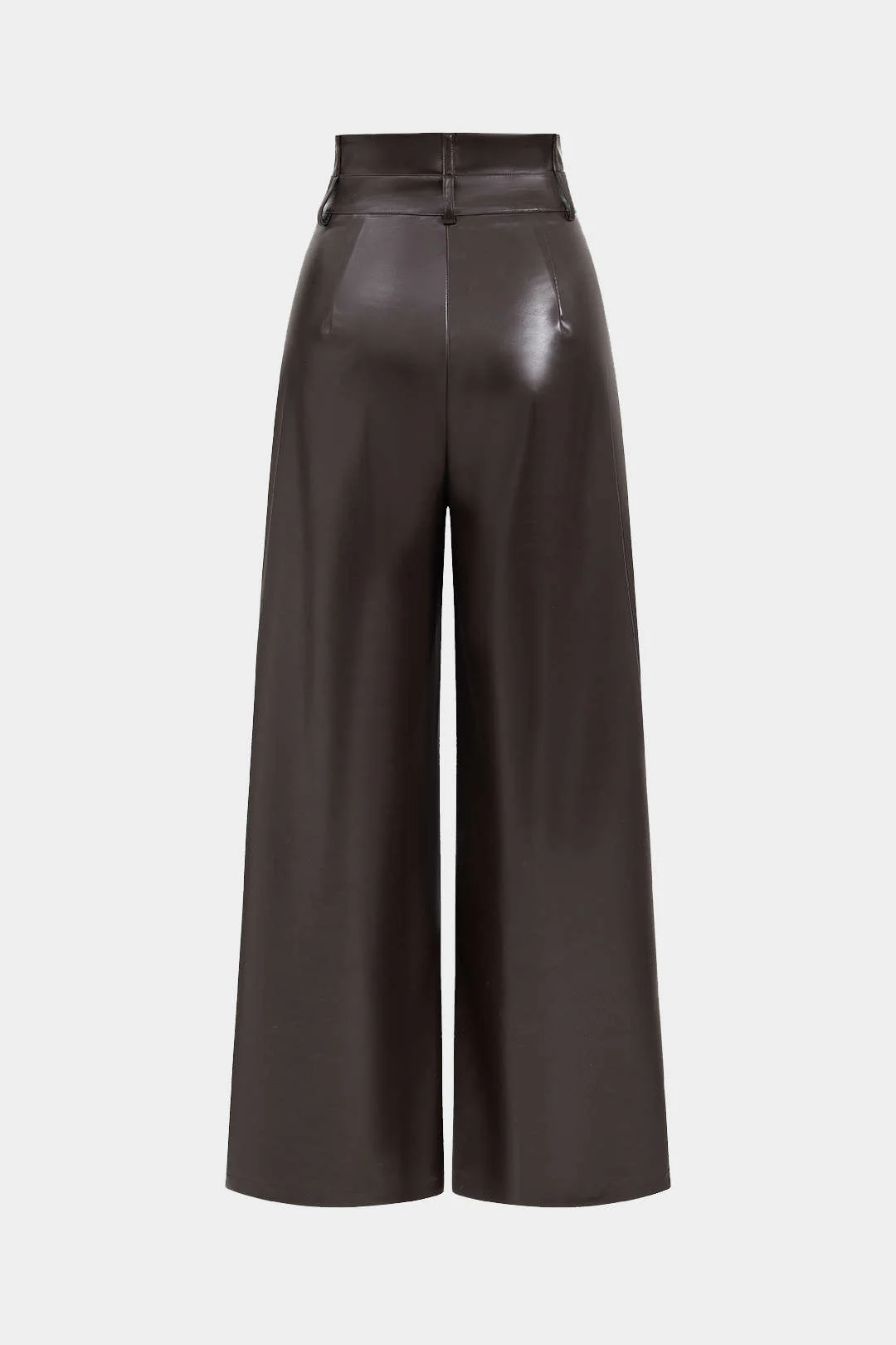 Faux Leather High Waist Trousers - Weenar