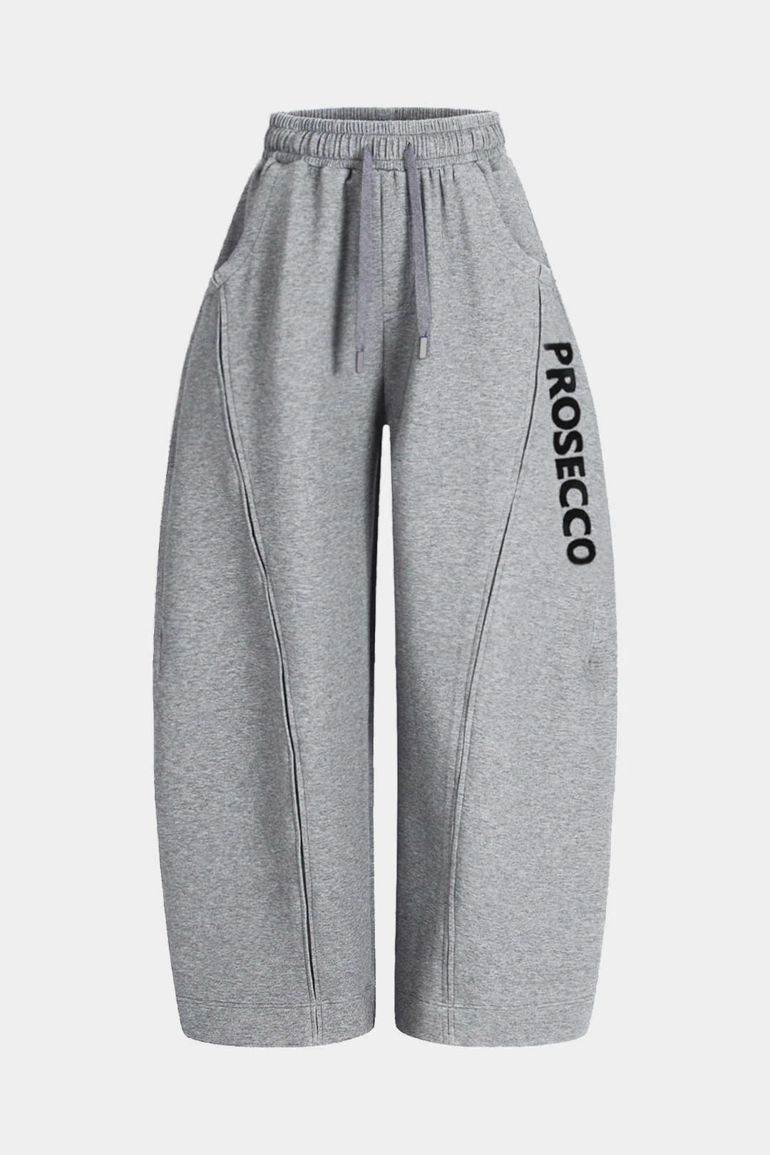 Letter Print Stitching Detail Trousers - Weenar