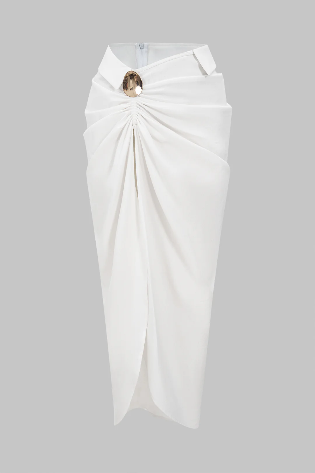 Linen Ruched Split Asymmetrical Skirt - Weenar