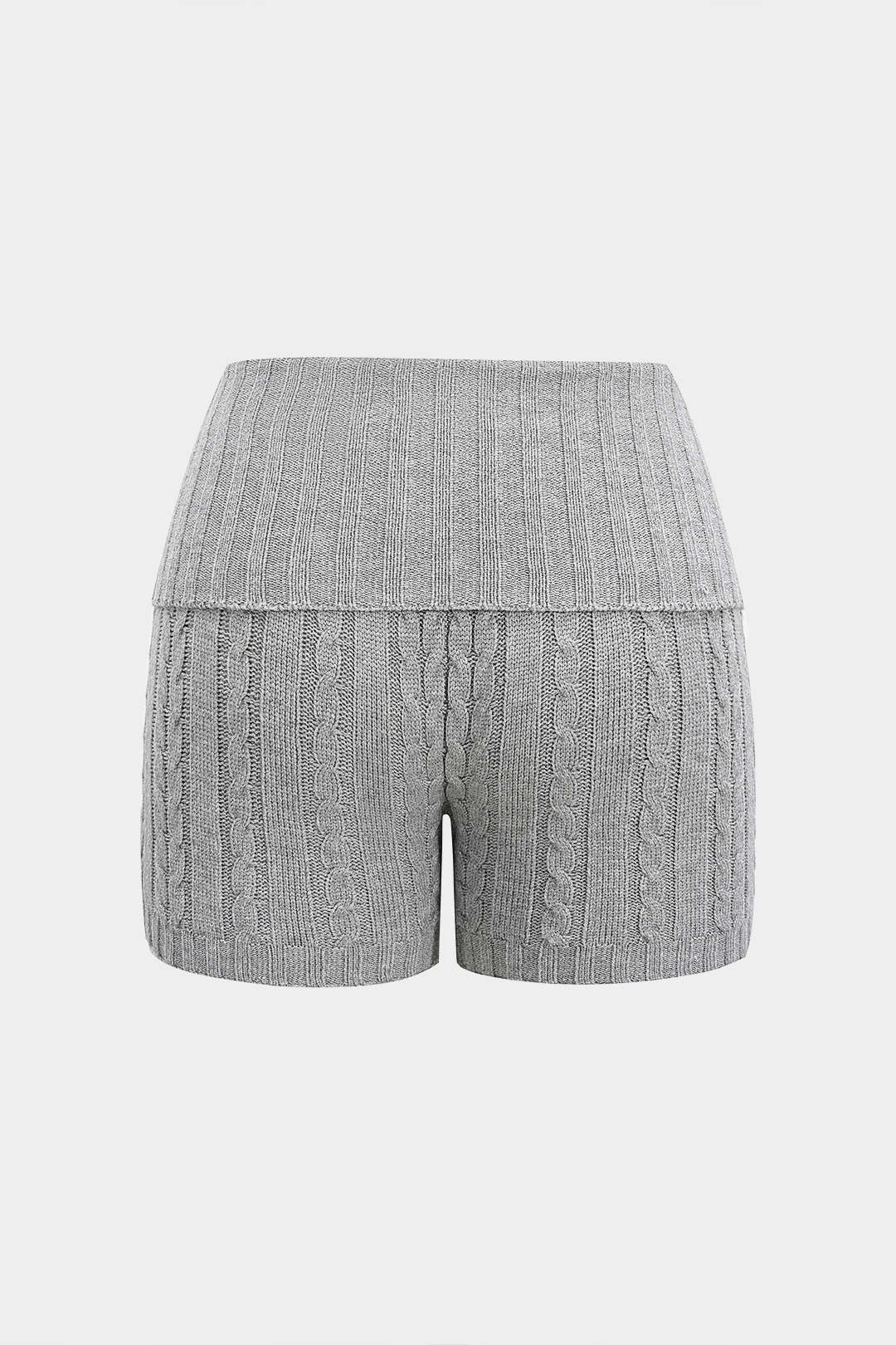 Knit Twisted Pattern Button Shorts - Weenar