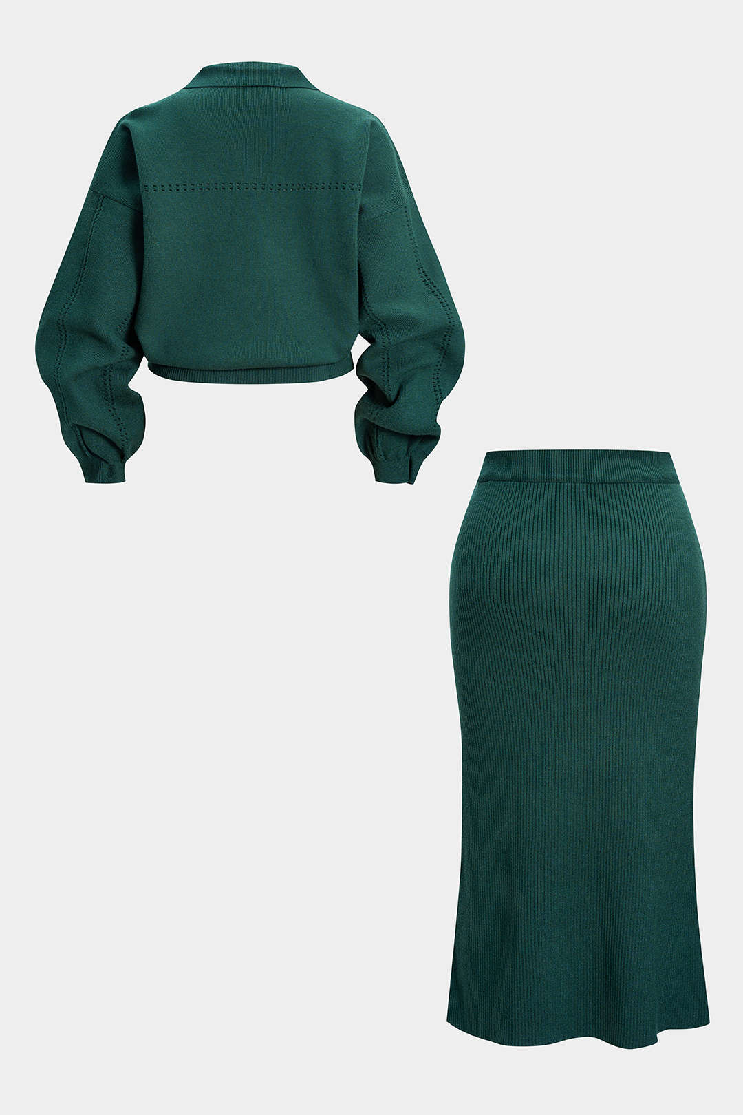 Plus Size Knit Cut Out  Set - Weenar