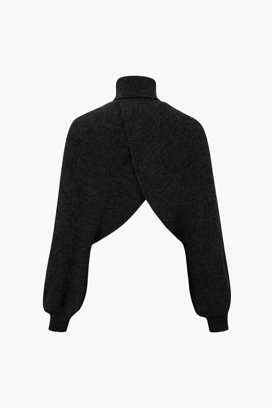 Batwing Sleeve Turtleneck Crop Sweater - Weenar