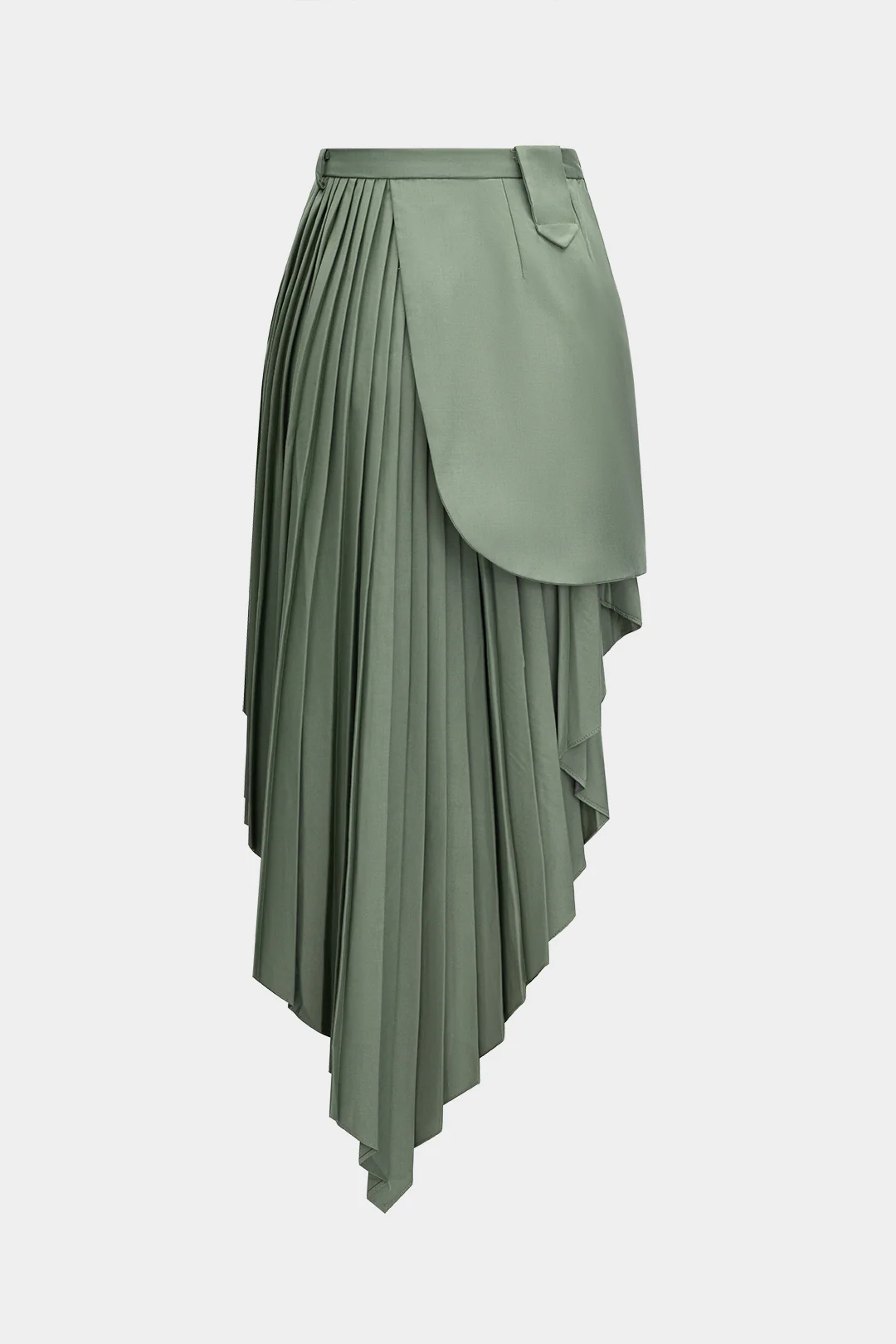 Pleated Asymmetrical Midi Skirt - Weenar