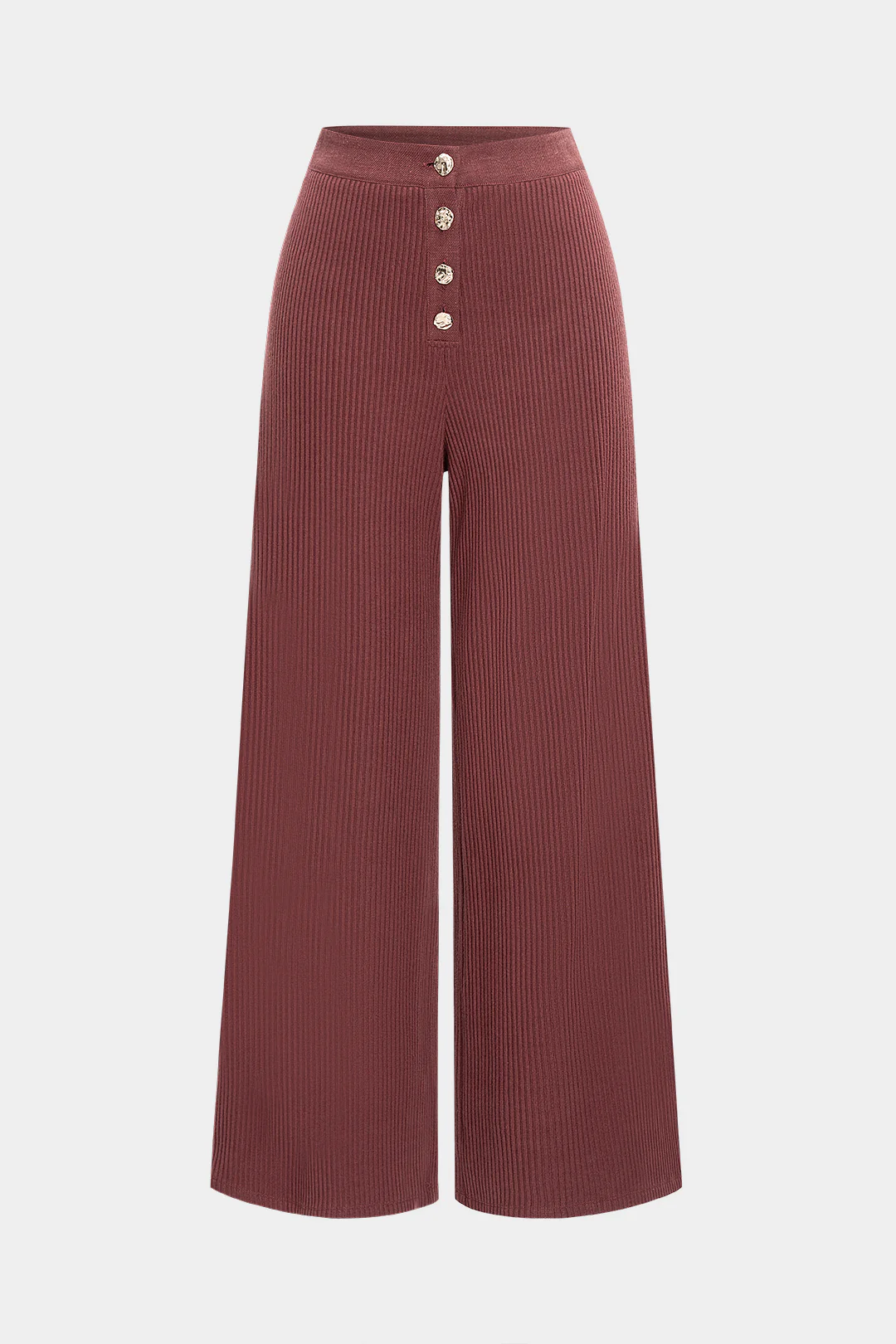 Button Wide Leg Pants - Weenar
