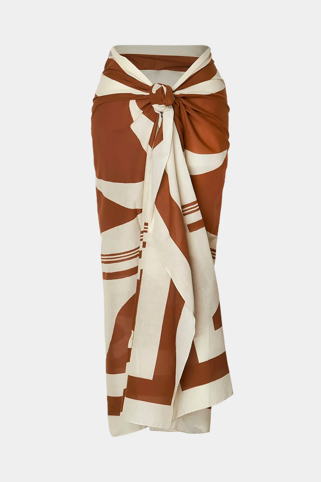 Abstract Print Tie Front A-Line Skirt - Weenar