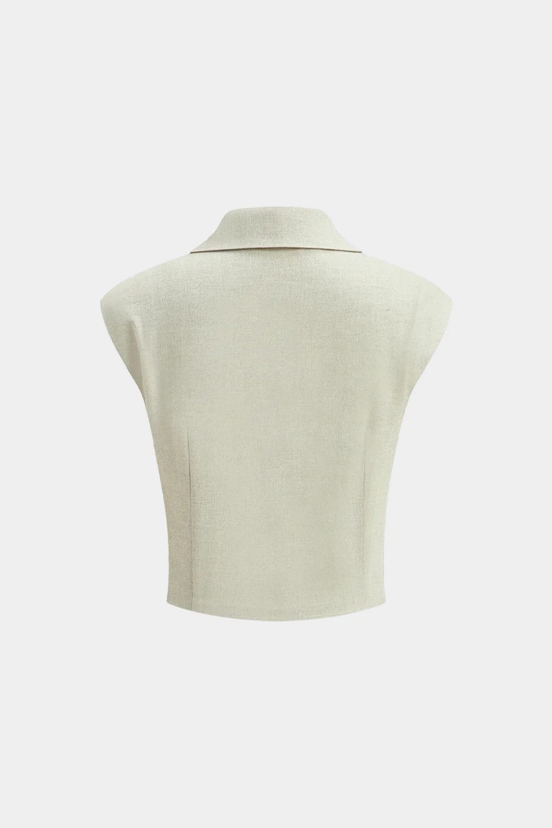 Linen V-Neck Ruched Crossed Tank Top - Weenar
