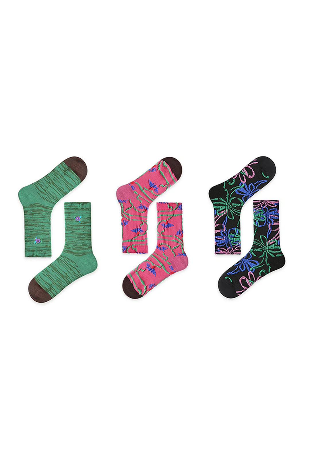 Contrast Print Socks - Weenar