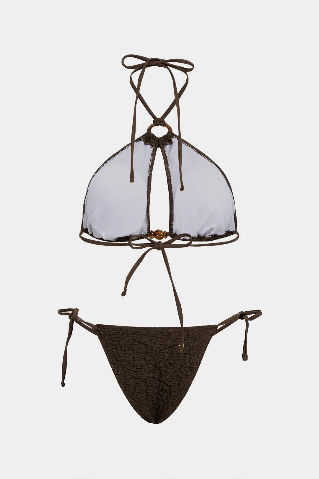 Halter Cut Out Tie-Up Bikini Set - Weenar