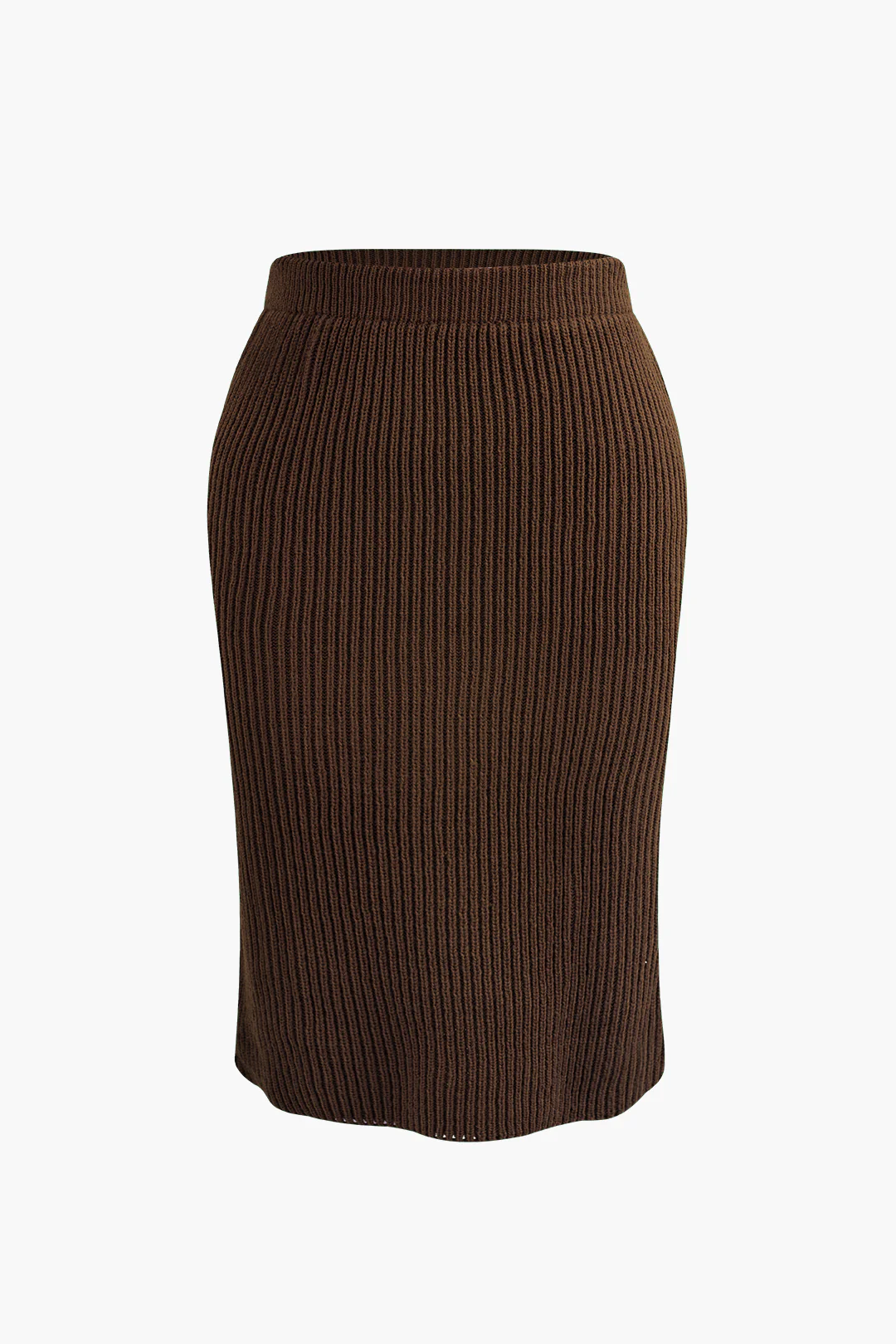 Plus Size Ribbed Knit Skirt - Weenar