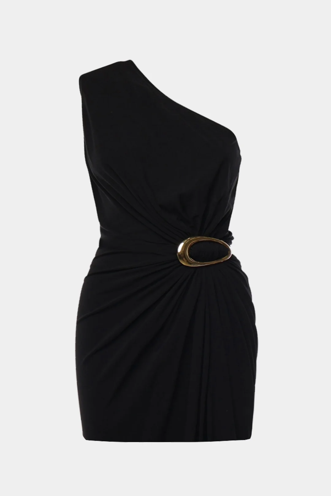 Plus Size Metallic One Shoulder Sleeveless Mini Dress - Weenar