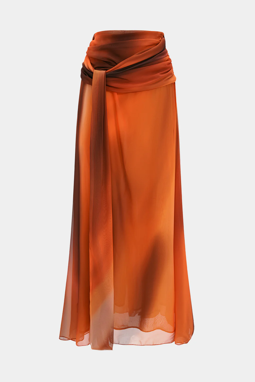 Ombre Print Chiffon Ruched Skirt - Weenar