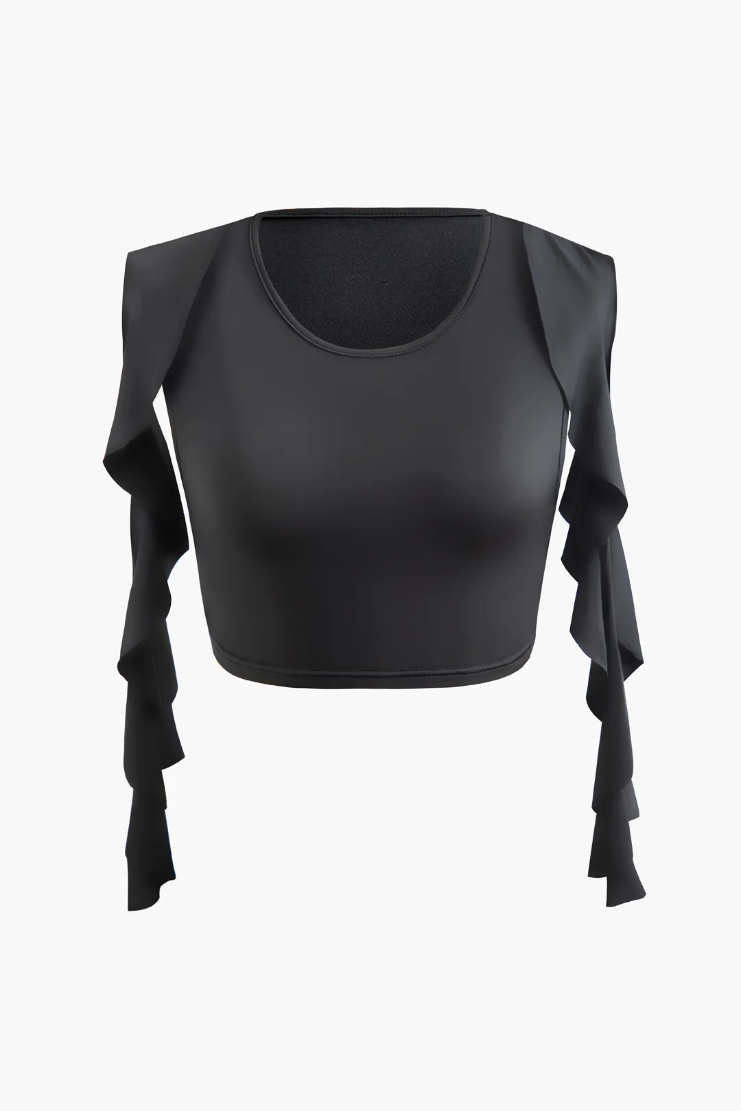 Solid Scallop Edge Sleeveless Top And Side Half Split Skirt Set - Weenar