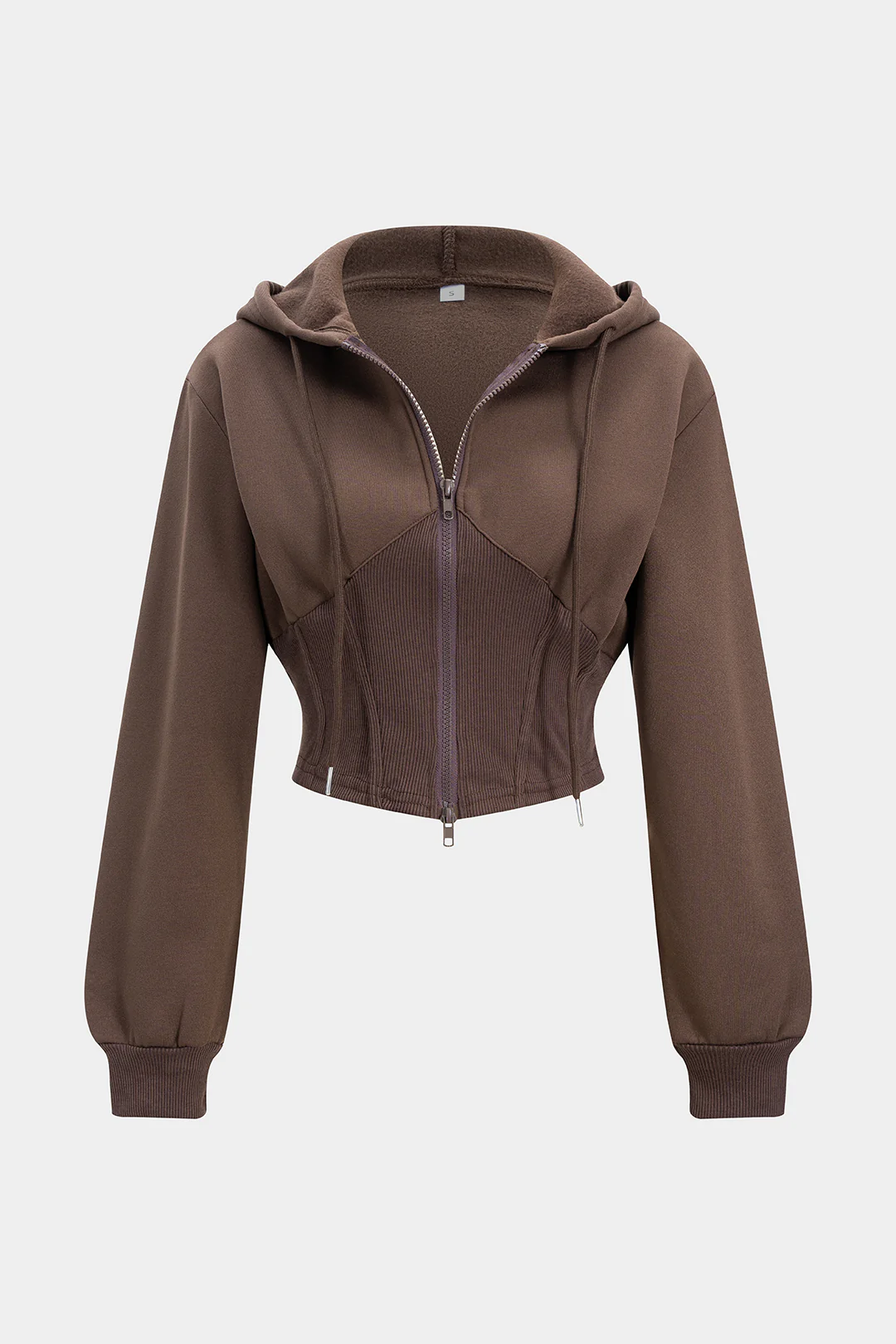 Drawstring Patchwork Hooded Sweatshirt - Weenar