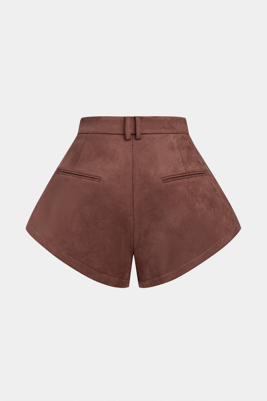 Suede Patchwork Zipper Fake Pocket Shorts - Weenar