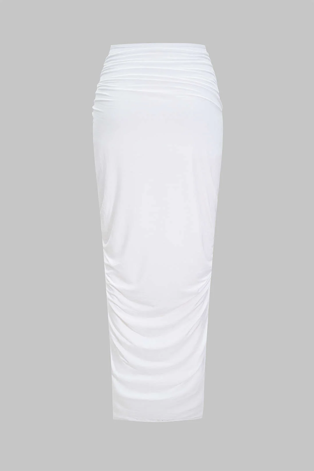 Asymmetrical Ruched Chain Side Slit Skirt - Weenar