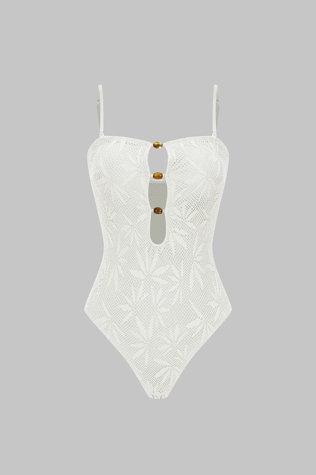 Beaded Backless Slip One-Piece Swimsuit - Weenar