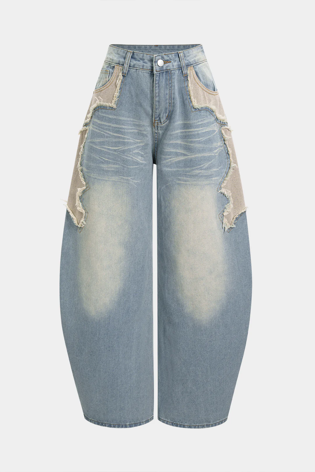 Button Pocket Wide Leg Jeans - Weenar