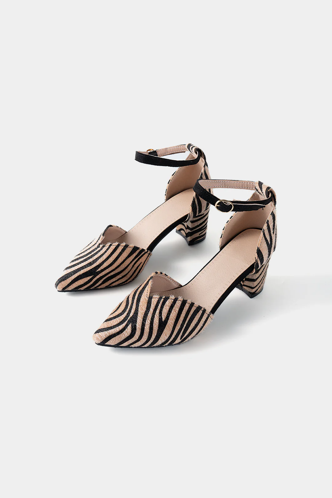 Zebra Print Pointed Toe Heels - Weenar