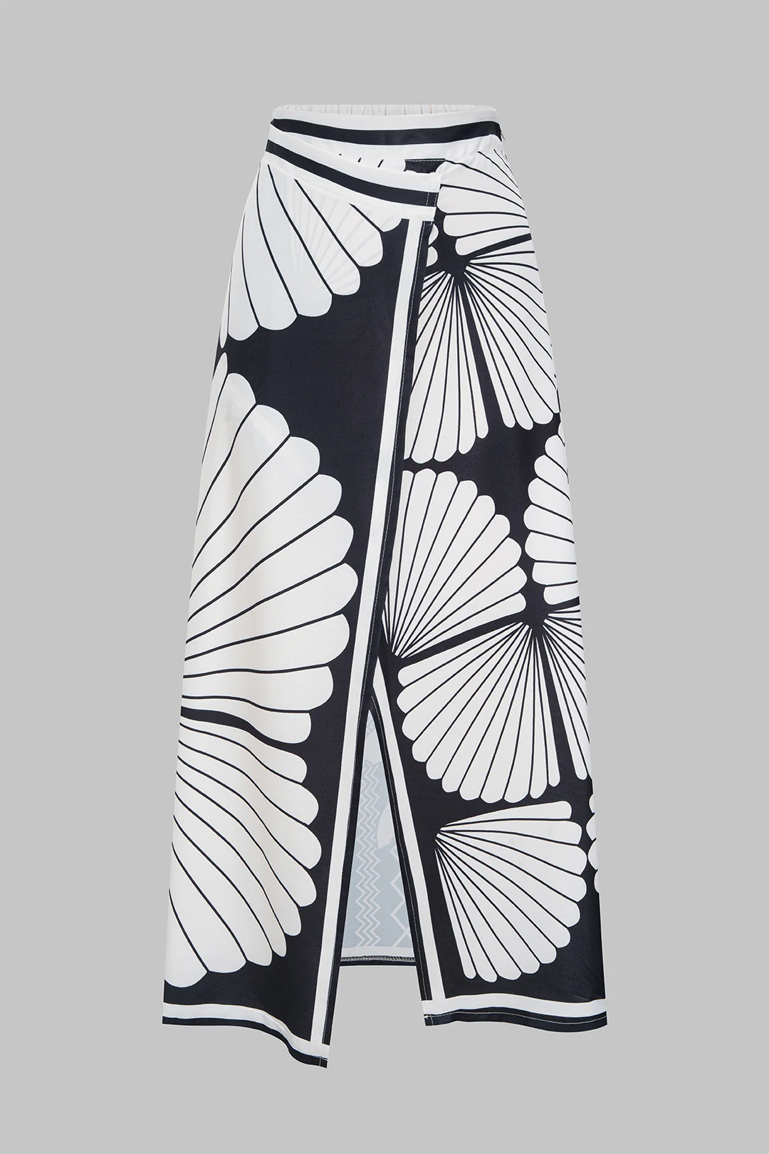 Floral Contrast Print Asymmetrical Skirt - Weenar