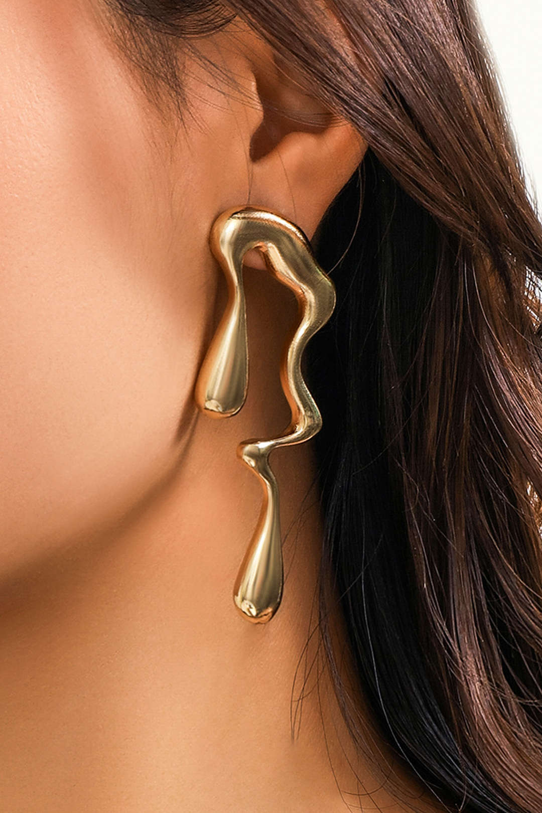 Metal Drop Asymmetrical Earrings - Weenar