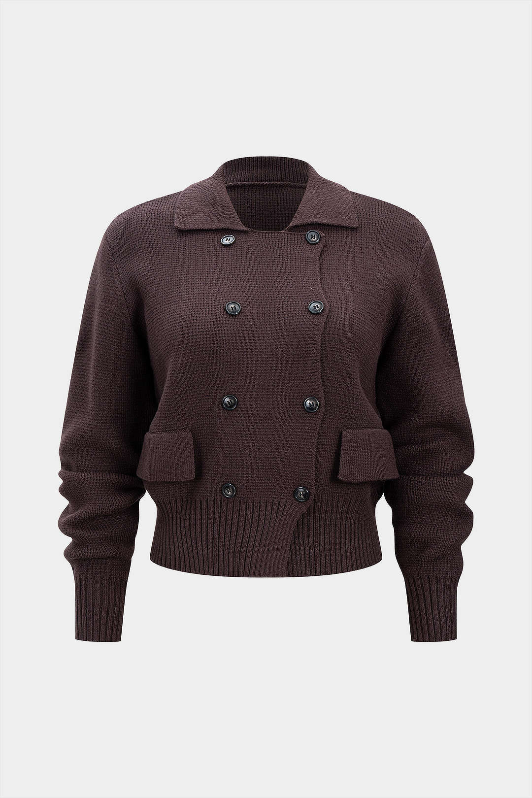 Knit Double Breasted Cardigan - Weenar