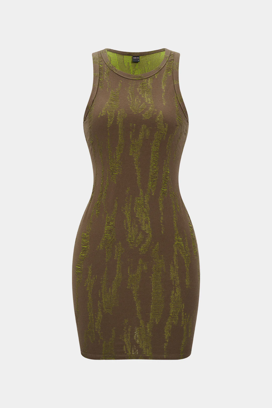 Ripped Round Neck Sleeveless Mini Dress - Weenar