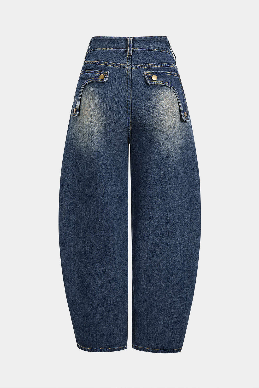 Denim Geometric Pattern Frayed Pocket Straight Leg Jeans - Weenar