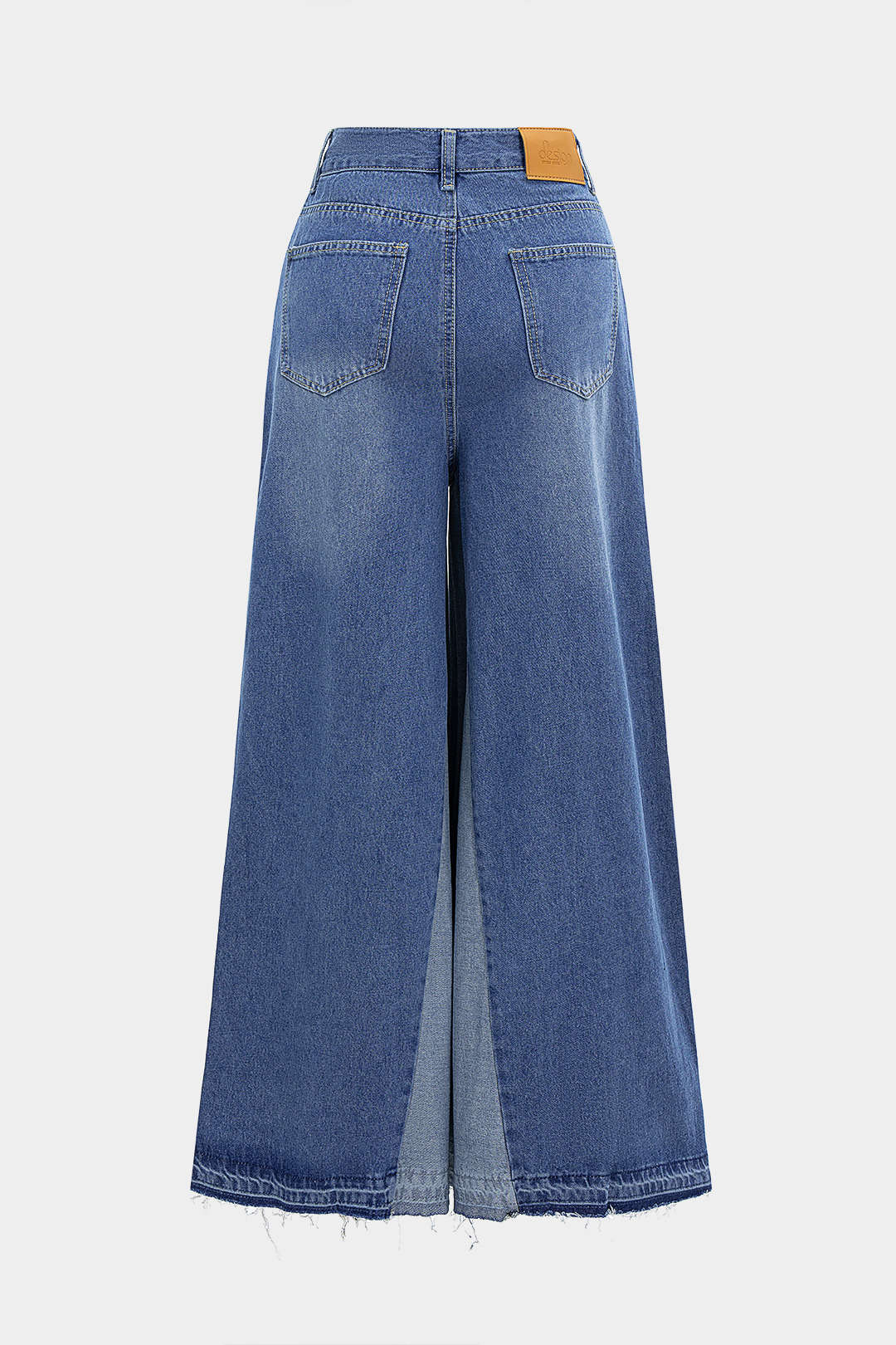 Denim Contrast Wide Leg Jeans - Weenar