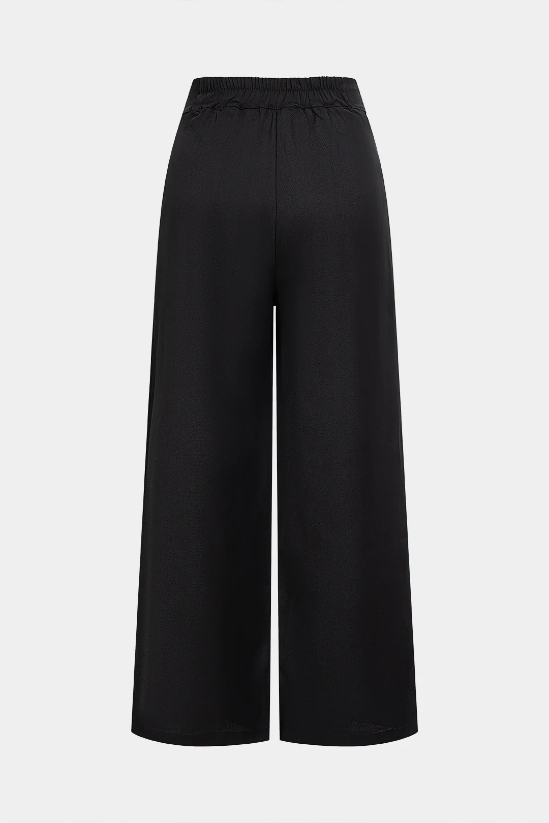 Solid Shirred Waistband Button Pants - Weenar
