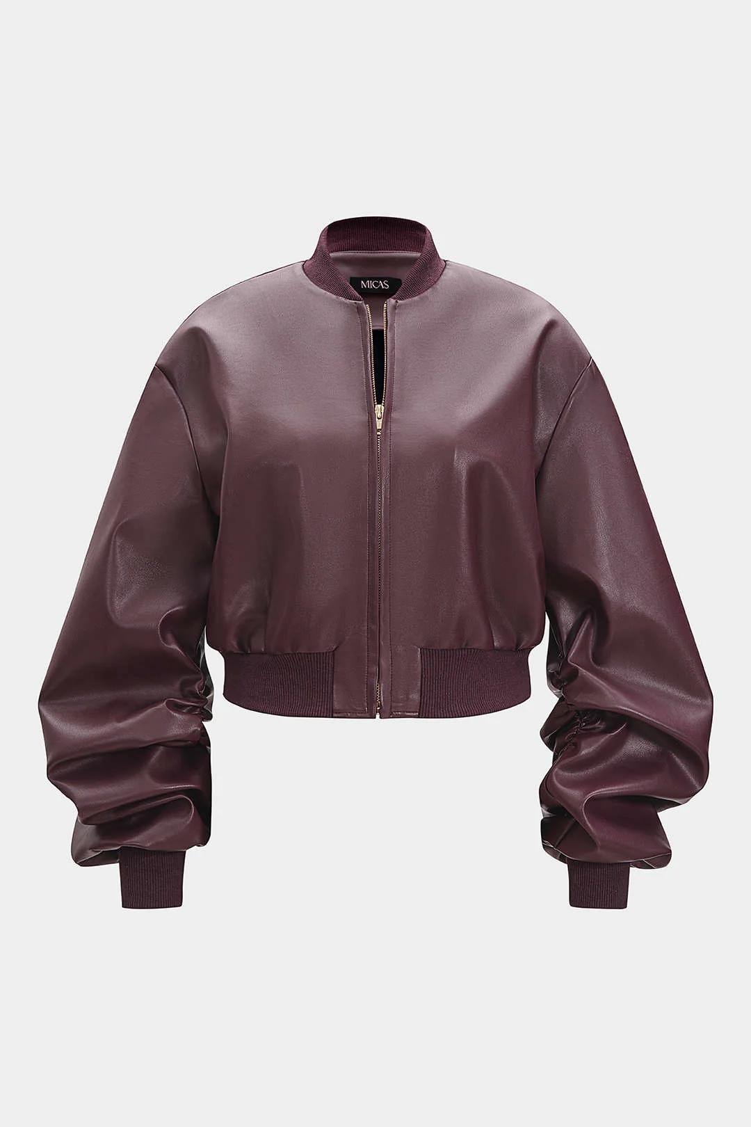 Plus Size Faux Leather Patchwork Jacket - Weenar