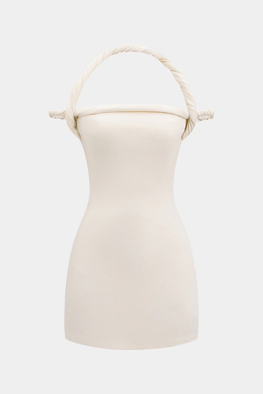 Braided Twist Halter Neck Mini Dress - Weenar