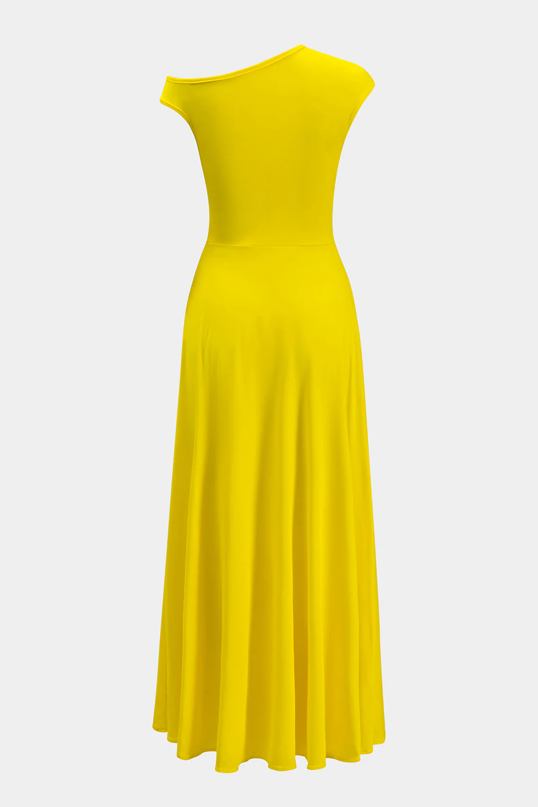 Asymmetrical Ruched High Slit Sleeveless Maxi Dress - Weenar