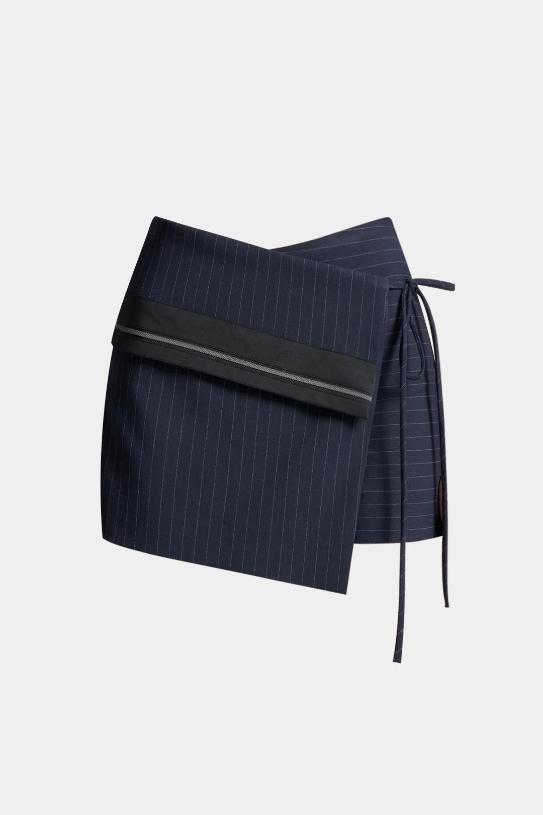Tie Front Zipper Asymmetrical Skort - Weenar