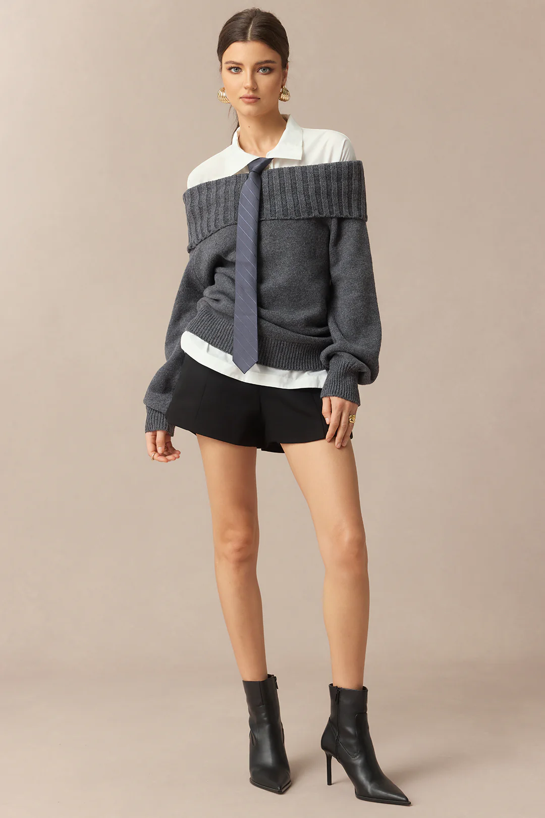 Knit Off Shoulder Long-Sleeve Top - Weenar