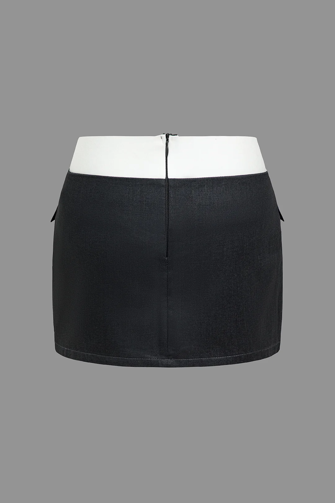 Contrast Pocket High-Waisted Skirt - Weenar