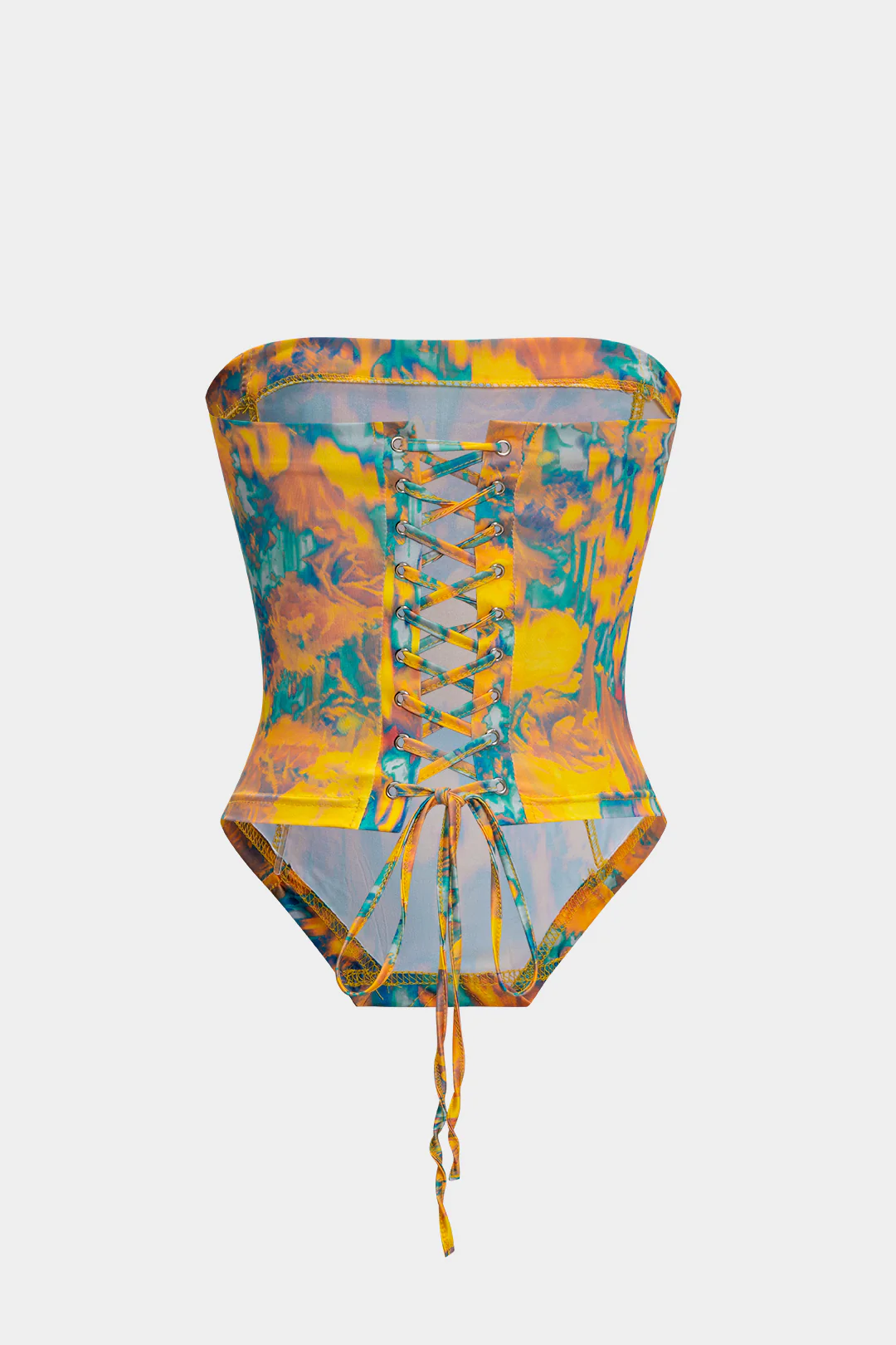 Abstract Print Tie-Up Tank Top - Weenar