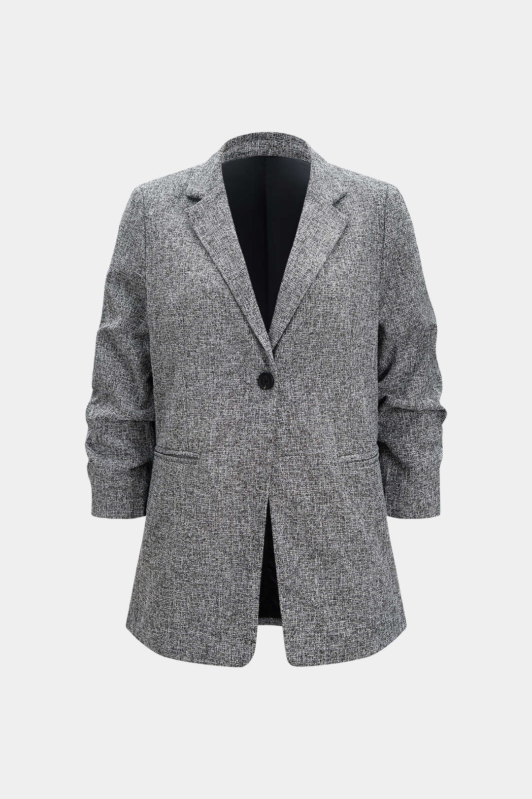 Notched Lapel Shoulder Pads Blazer - Weenar