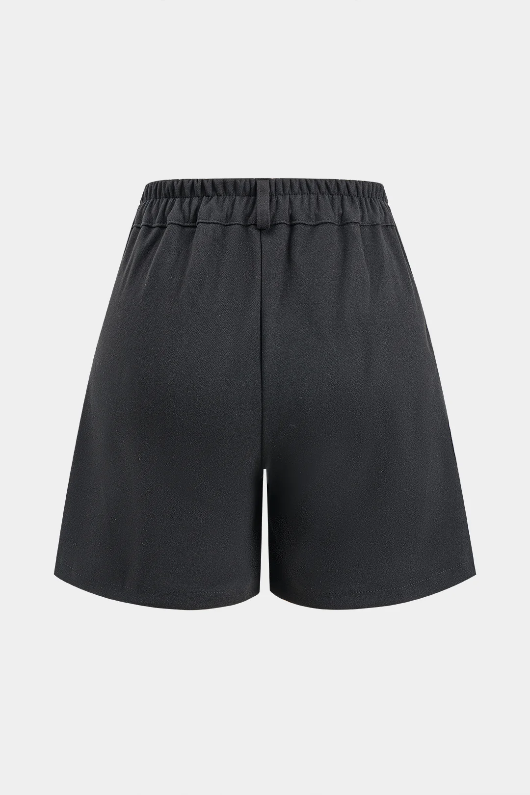 Woolen Pleated High Waist Wide Leg Shorts - Weenar